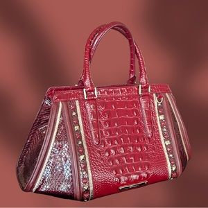 Brahmin Deep Cabernet Color with Gold Accents. Perfect Like New Condition